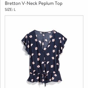Rails Breton V-Neck Peplum Top